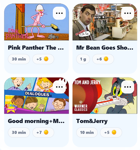 Video task screen in the app